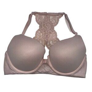 Victoria's Secret Cream Nude Perfect Shape Front Clasp Lace Back Bra